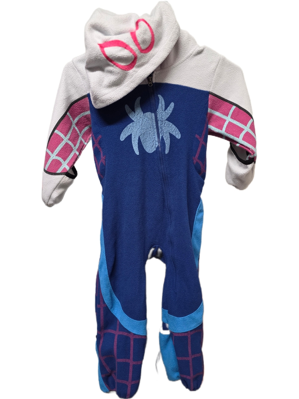 Marvel Kids Spider-Gwen Fleece One-Piece - Navy, Pink & Light Blue